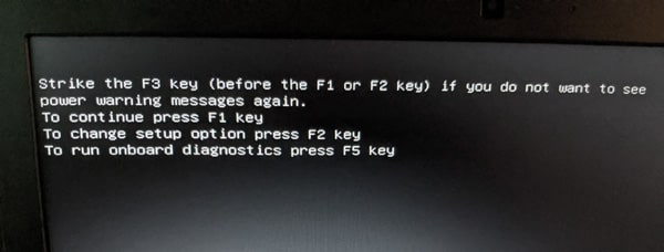 Strike the F3 key Message