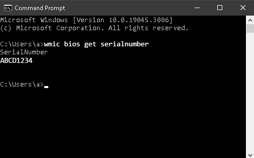 find Dell service tag in cmd using this wmic command