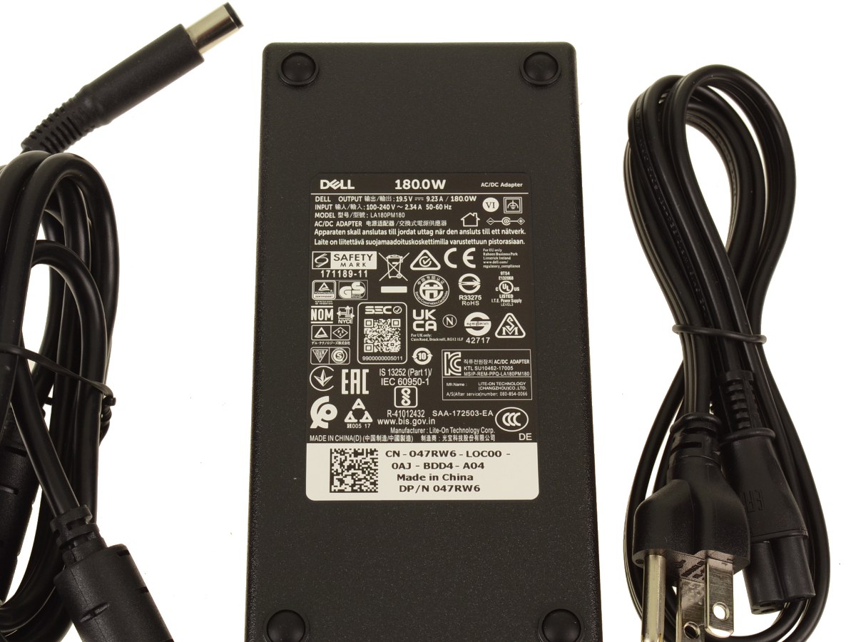 New Dell OEM Precision Alienware 180 watt AC Adapter DW5G3