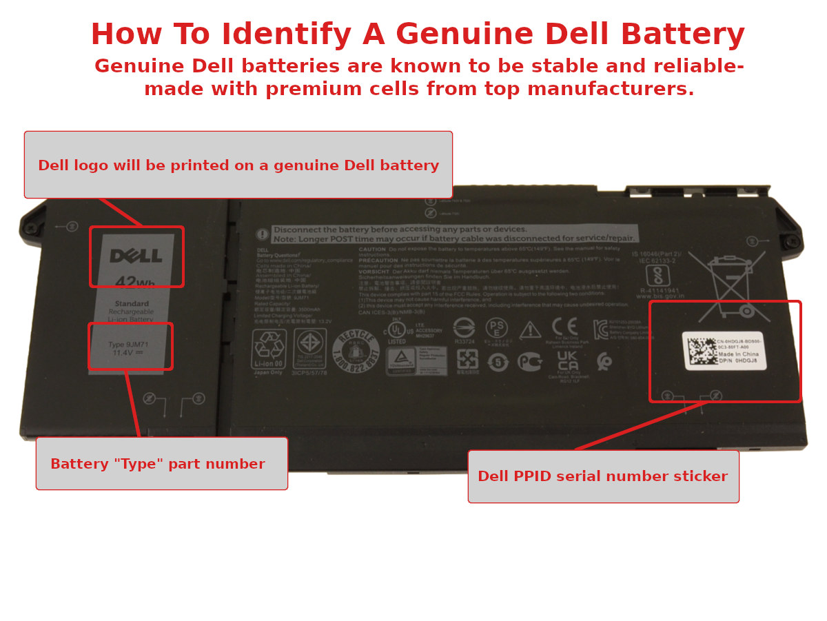 Dell OEM Latitude 5320 7320 7420 7520 42Wh Battery 9JM71