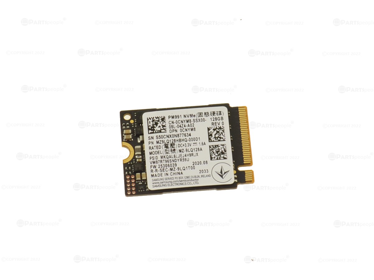 Samsung PM991 128GB NVMe PCIE SSD Hard Drive M.2 2230 Card - 128GB - CNYM8  w/ 1 Year Warranty
