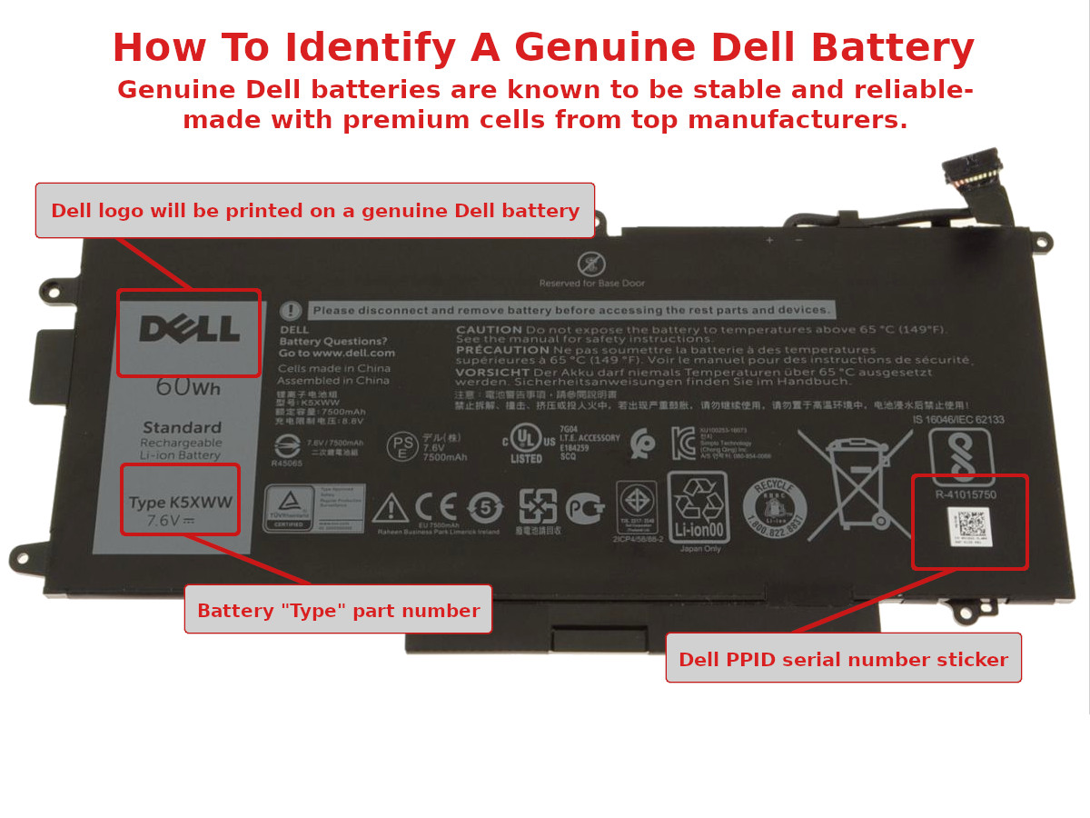 New Dell OEM Original Latitude 7390 2-in-1 4-Cell 60Wh Laptop Battery -  K5XWW