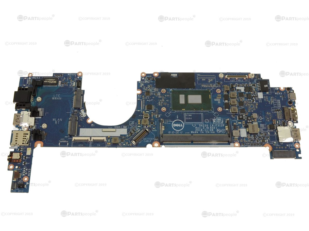 Dell OEM Latitude 7290 / 7390 Motherboard System Board with 1.6GHz i5 Quad  Core Processor - X225X