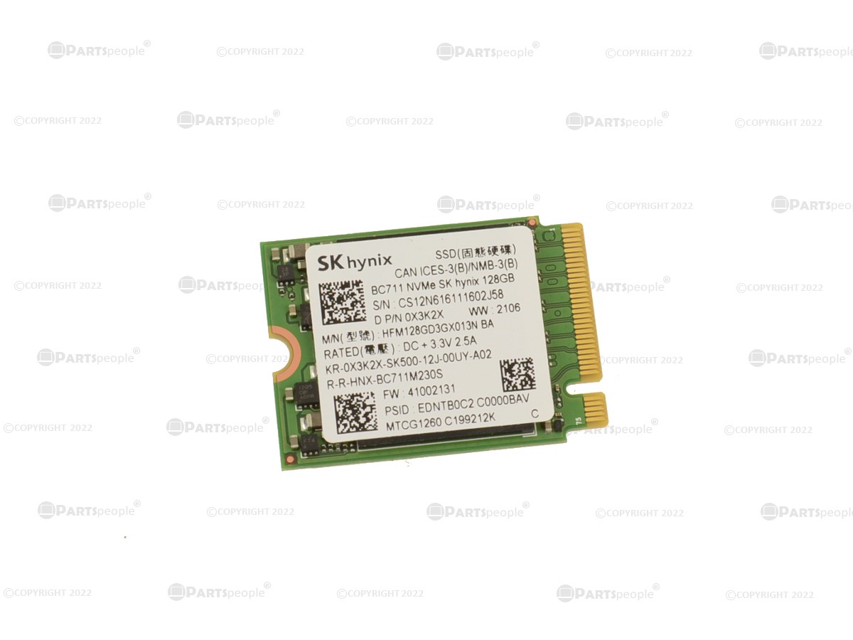 SK hynix 128GB NVMe PCIE SSD Hard Drive M.2 2230 Card - 128GB - X3K2X w/ 1  Year Warranty